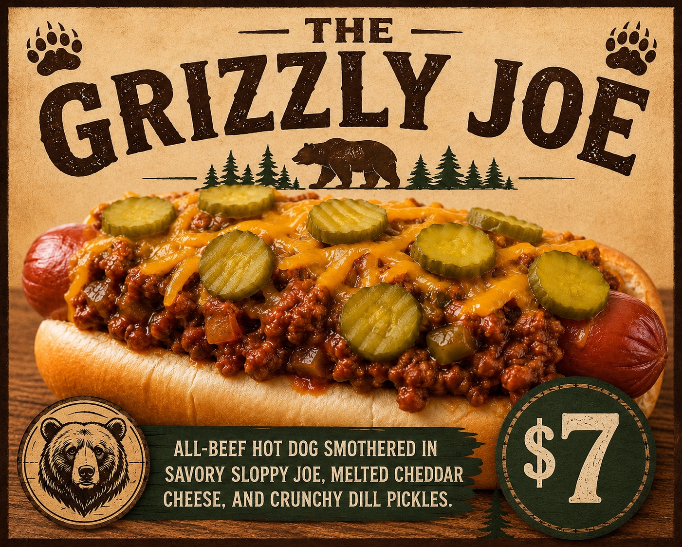 The Grizzly Joe hot dog